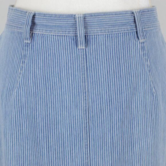 Bill Blass Vintage Women’s Size 8 Petite Blue White Striped Denim Mini Skirt - Picture 4 of 8